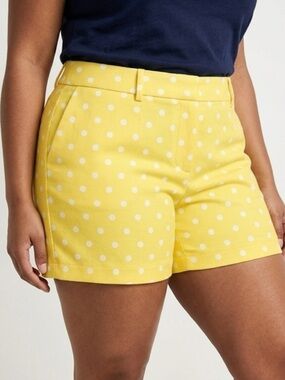 Ann Taylor Yellow Polka Dot High-Waist Shorts